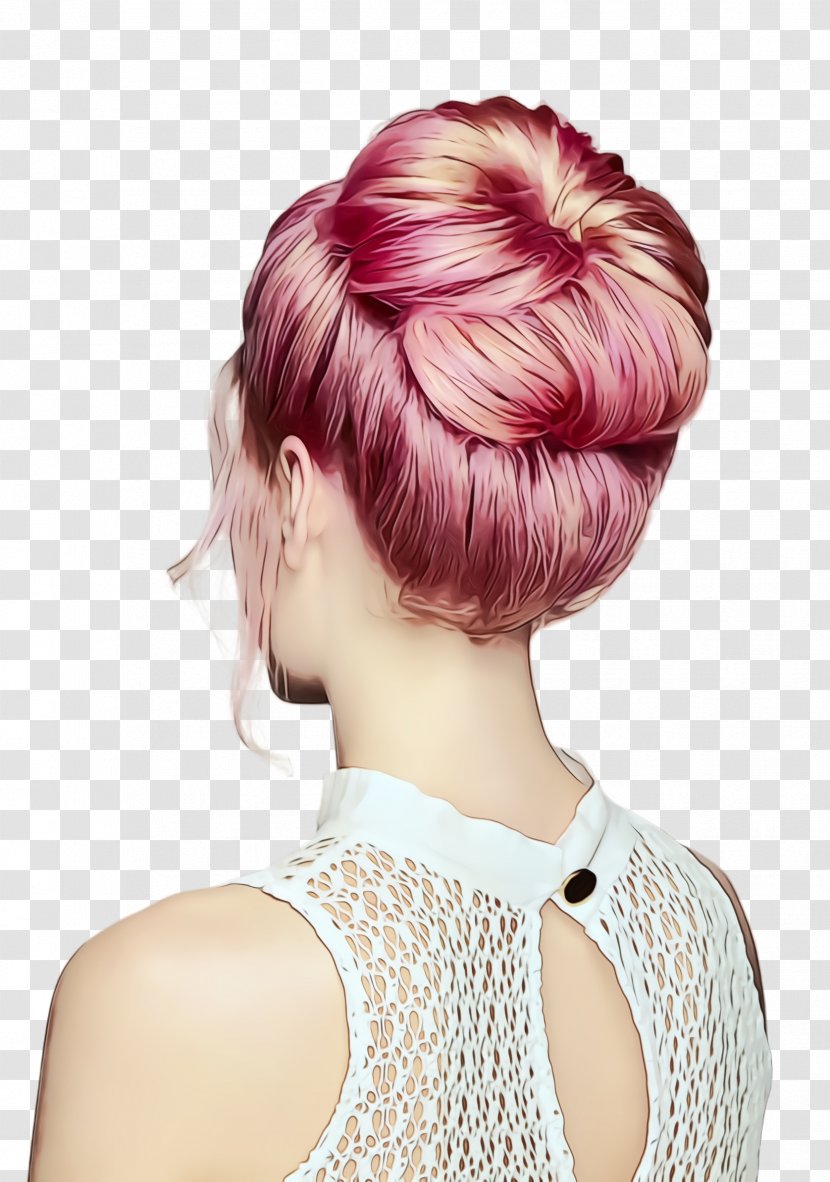 Hair Hairstyle Chin Pink Coloring - Wig - Costume Fashion Accessory Transparent PNG