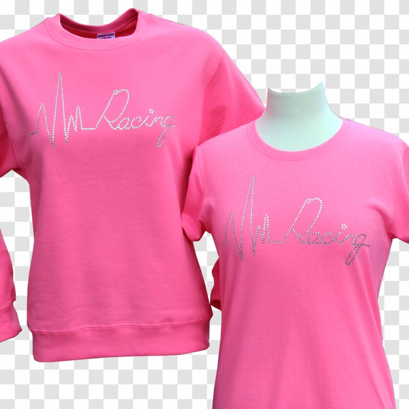 T-shirt Crew Neck Clothing Sleeve - Pink Transparent PNG