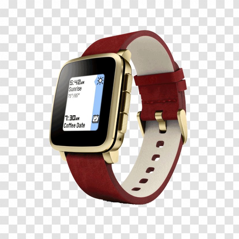 Pebble Time Smartwatch Tiny Catch Gold - Watch Transparent PNG