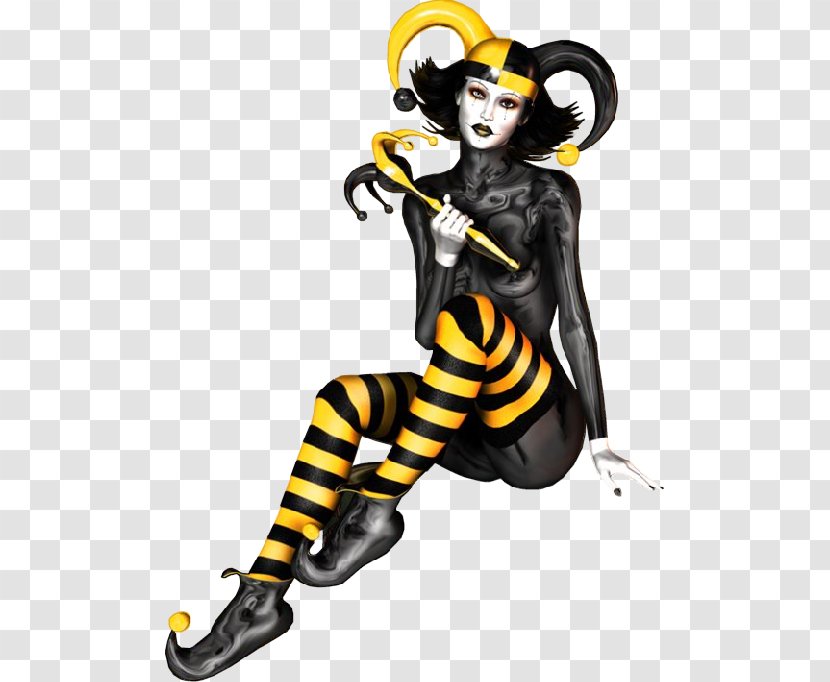 Pierrot Harlequin Columbina Joker Carnival - Yellow Transparent PNG