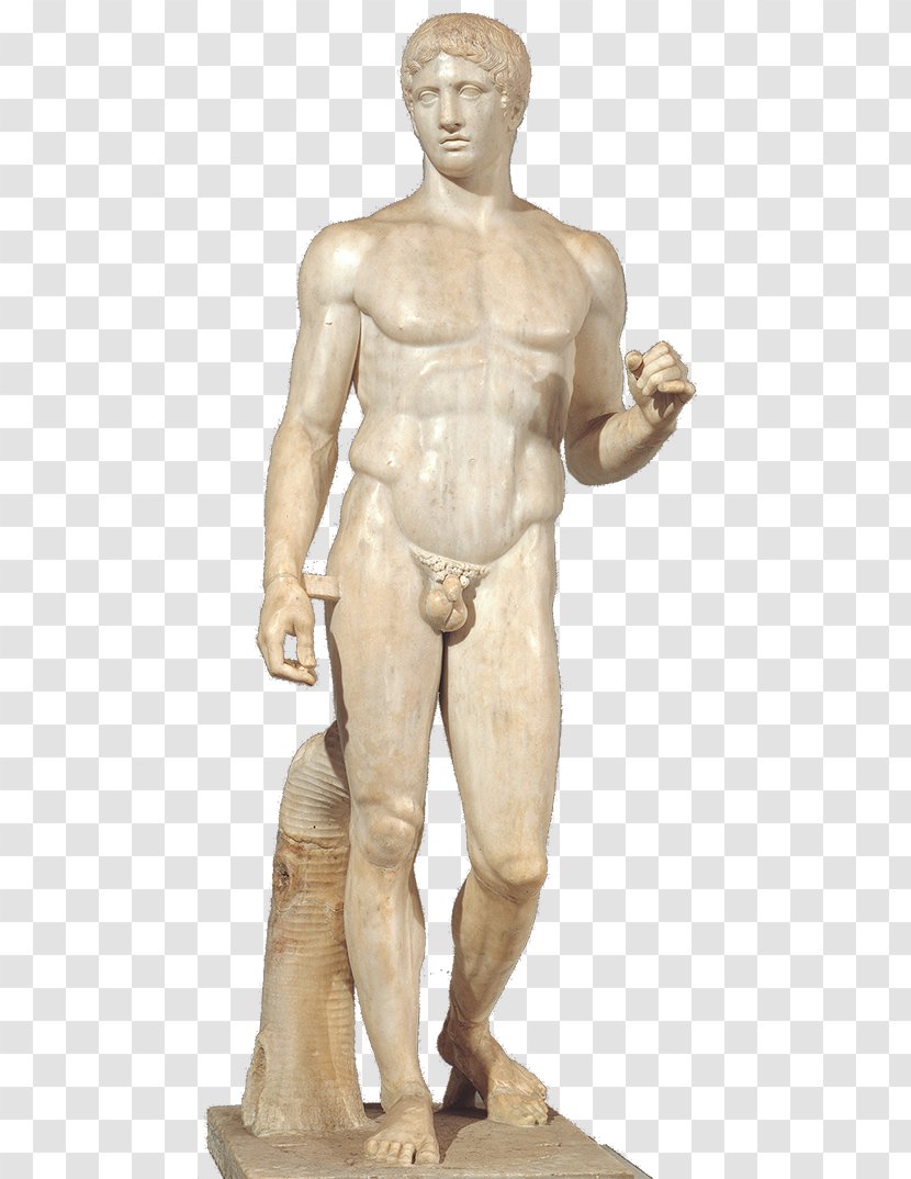Polykleitos Doryphoros Ancient Greece Marble Sculpture - Muscle - Bronze Transparent PNG