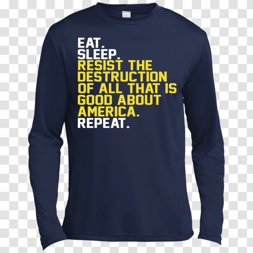 Long-sleeved T-shirt Hoodie Top - Champion - Eat Sleep Transparent PNG