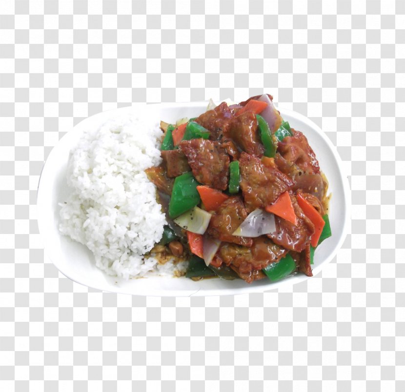 Gyu016bdon Fast Food Vegetarian Cuisine Beefsteak Roast Beef - Foie Gras - The Real Black Pepper Steamed Rice With Transparent PNG