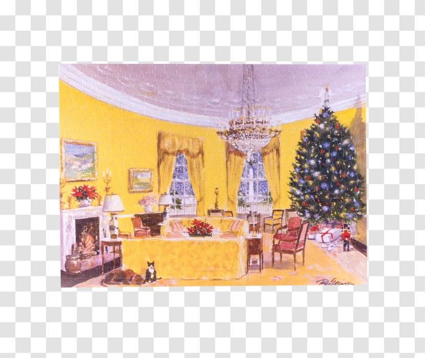 White House Christmas Tree Yellow Oval Room Clinton–Lewinsky Scandal - Interior Design Transparent PNG