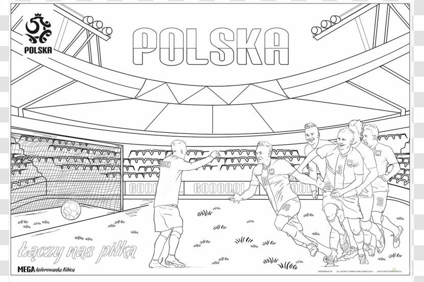 Poland National Football Team Coloring Book Line Art Polish Association - Area Transparent PNG