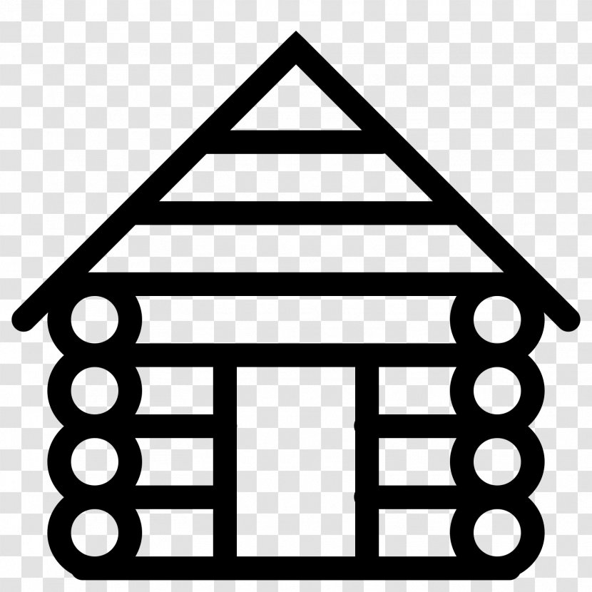 Log Cabin ICO Icon - Black And White - Photos Transparent PNG