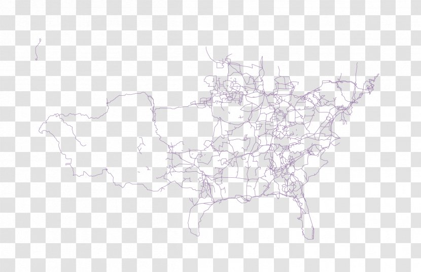 White Map Sketch - Network Transparent PNG