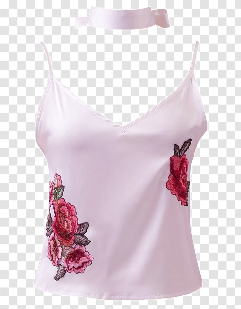 Sleeveless Shirt Satin Clothing Blouse - Neck Transparent PNG