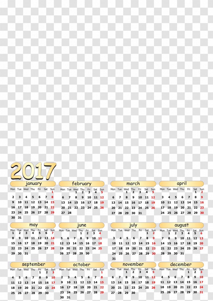 Calendar 0 Year Template 1 - Microsoft Excel - Download Transparent PNG