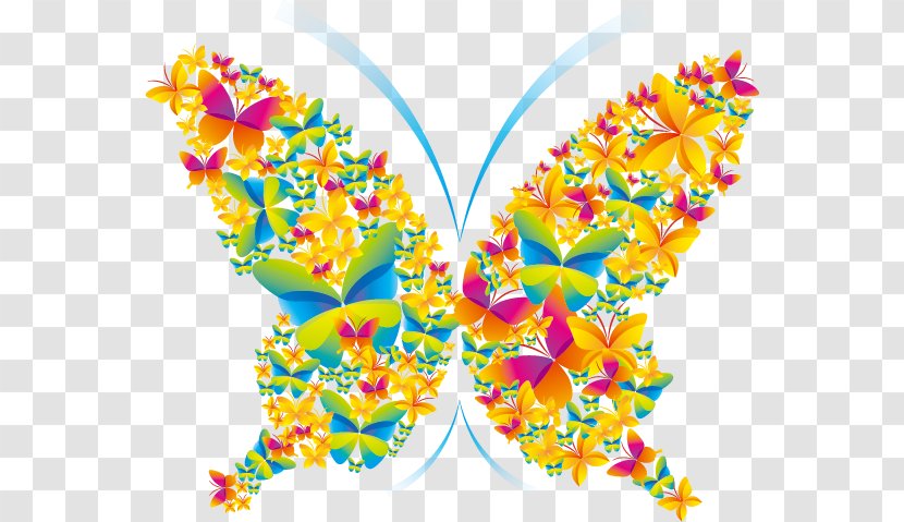 Poster Summer Spring - Flyer - Colorful Butterfly Transparent PNG