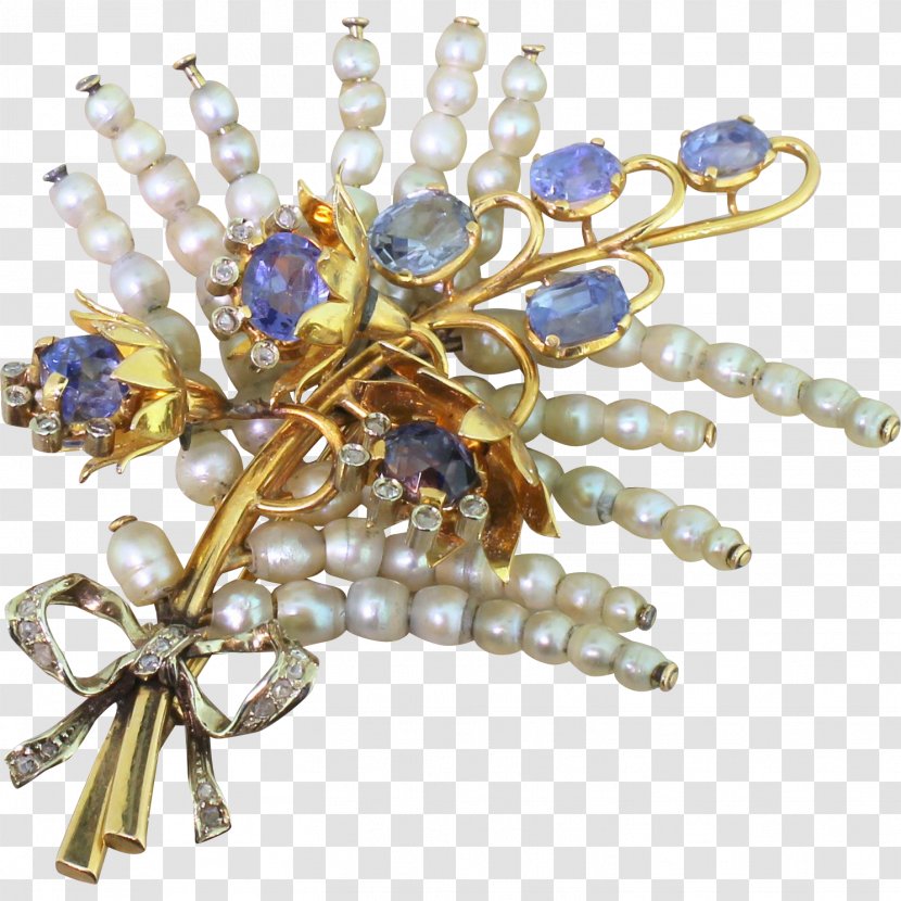 Pearl Cobalt Blue Brooch Body Jewellery Transparent PNG