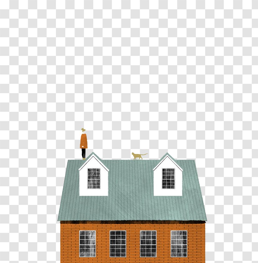 Woman Illustrator Illustration - House - And Cats On The Roof Transparent PNG