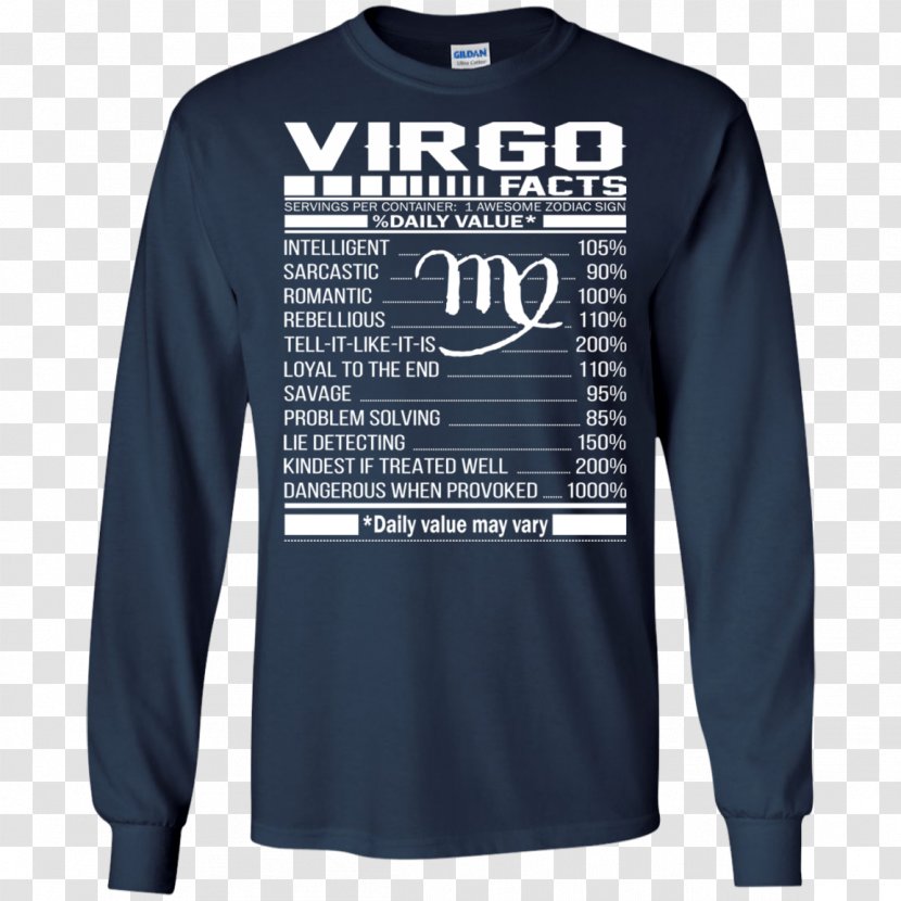 Long-sleeved T-shirt Hoodie - Tshirt - Virgo Zodiac Transparent PNG