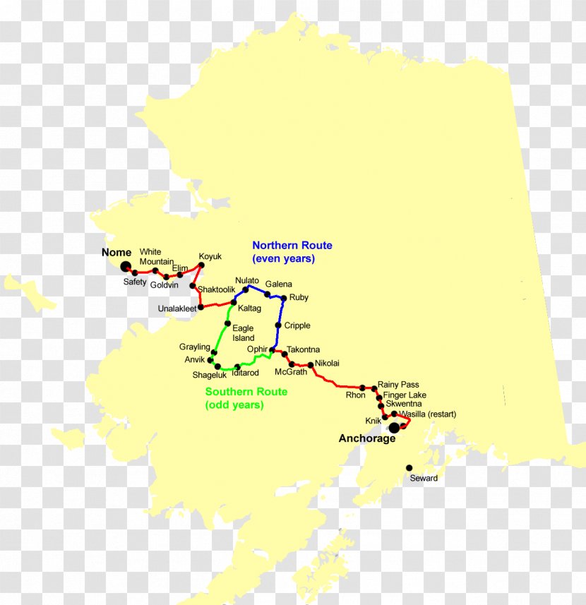 Nome Iditarod Trail 2014 Sled Dog Mushing - Route Transparent PNG