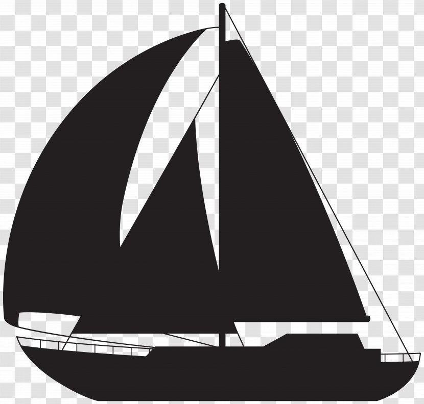 Sailing Ship Ice Boat Rigging - Sailboat Silhouette Clip Art Image Transparent PNG