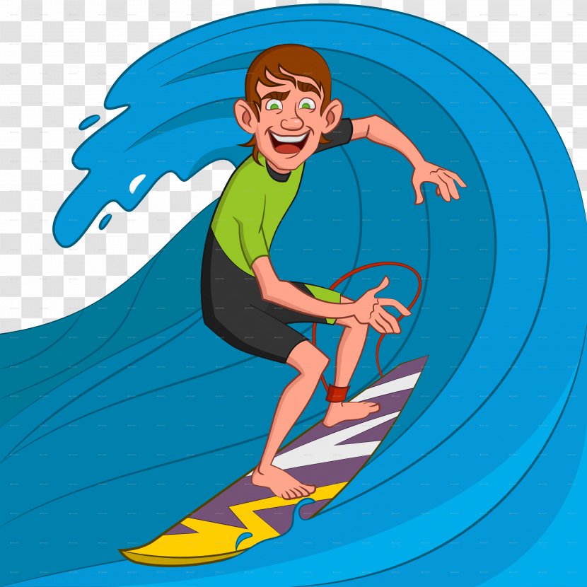 Surfing Cartoon Surfboard Wind Wave Transparent PNG