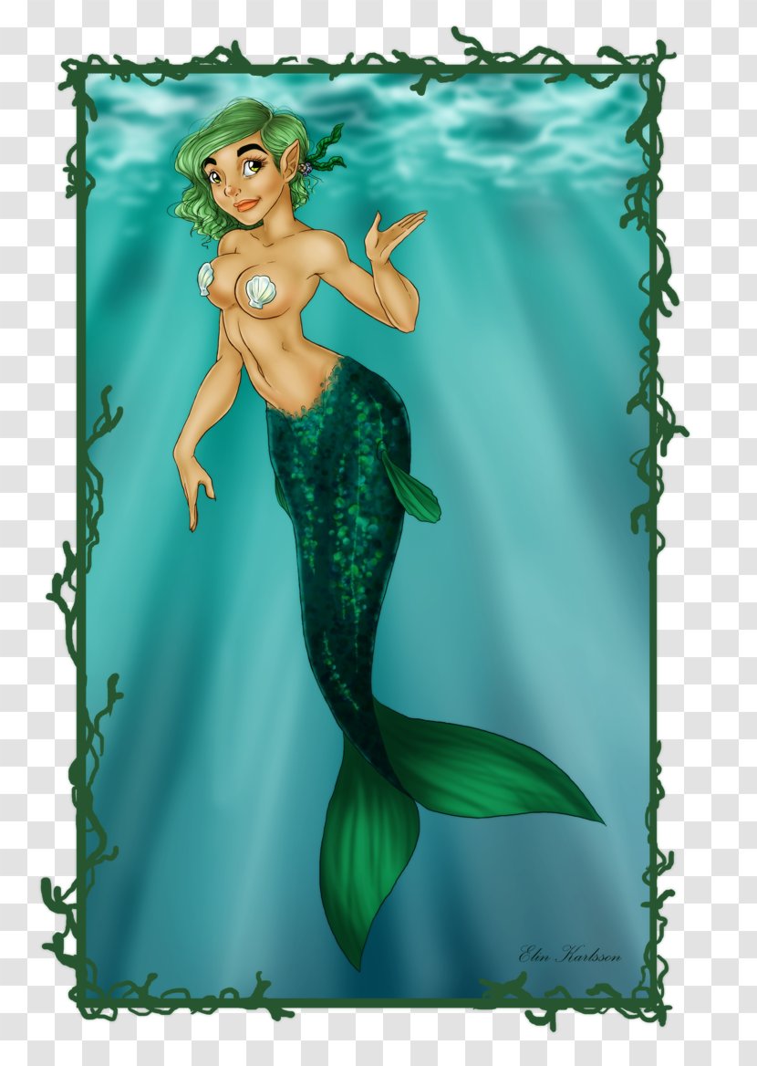 Turquoise Teal Mermaid Marine Mammal Legendary Creature - Mythical - Fantasy Transparent PNG
