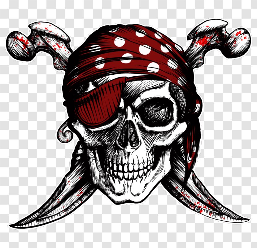 Sticker Decal Piracy Skull And Crossbones Abziehtattoo - Tattoo - Bikers Transparent PNG