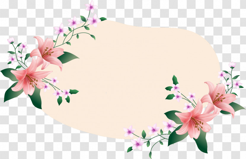 Lily Rectangular Frame Lily Frame Floral Frame Transparent PNG