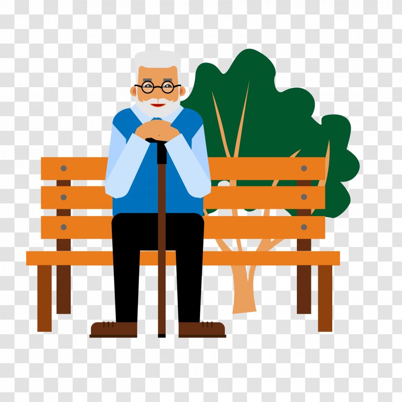 Old Age Design Image Grandparent Child - Benches Transparent PNG