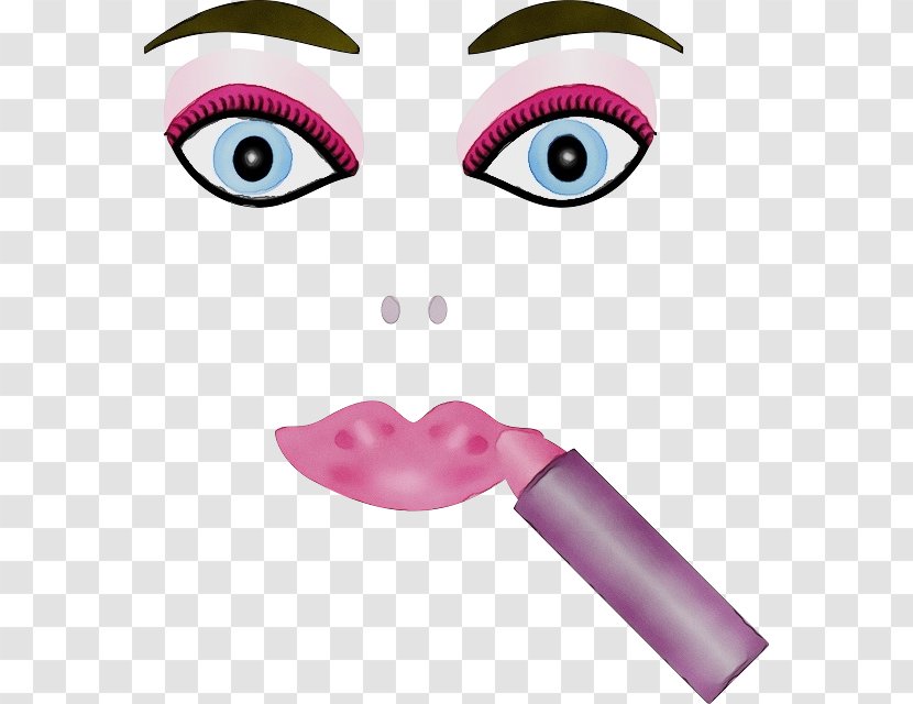 Face Pink Eyebrow Nose Clip Art - Eye - Lip Cartoon Transparent PNG
