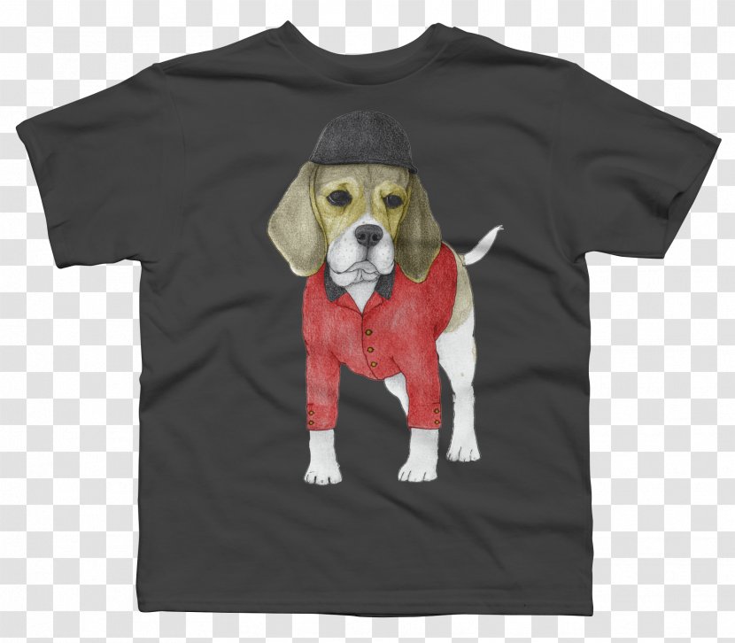 Printed T-shirt Hoodie Beagle Sleeve - Crew Neck Transparent PNG