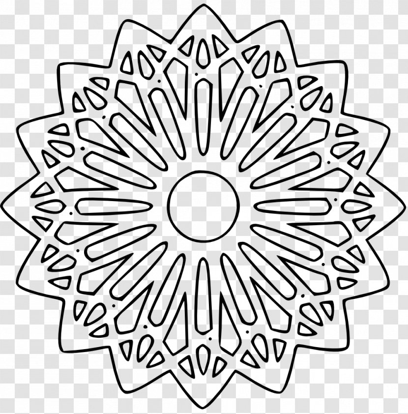 Drawing Rose Window Line Art Clip - Rosette - Colouring Transparent PNG