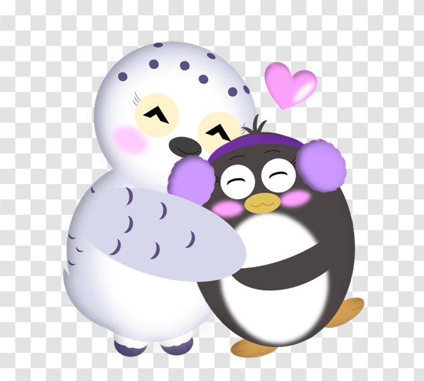 Penguin Clip Art Purple - Beak - Cute Animals Cuddling Transparent PNG