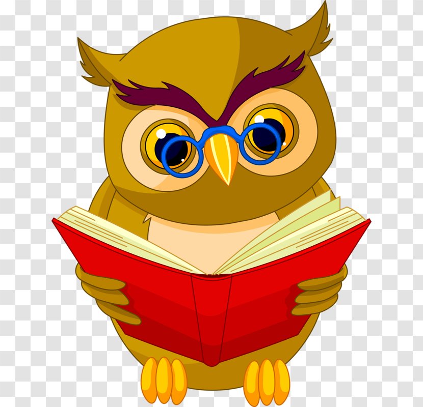 Owl Book Clip Art - Wise Old Transparent PNG