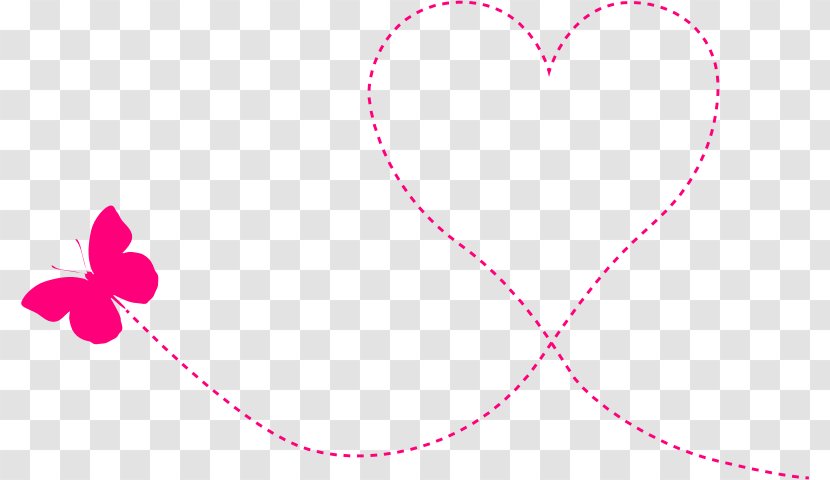 Heart Valentines Day Butterfly Love - Trail Cliparts Transparent PNG