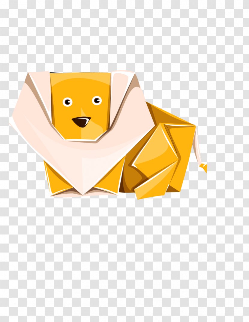 Origami Paper Dog Plane - Cartoon - Yellow Puppy Transparent PNG