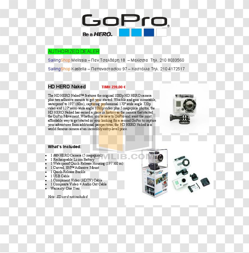GoPro Action Camera Product Manuals Camcorder - Gopro Transparent PNG