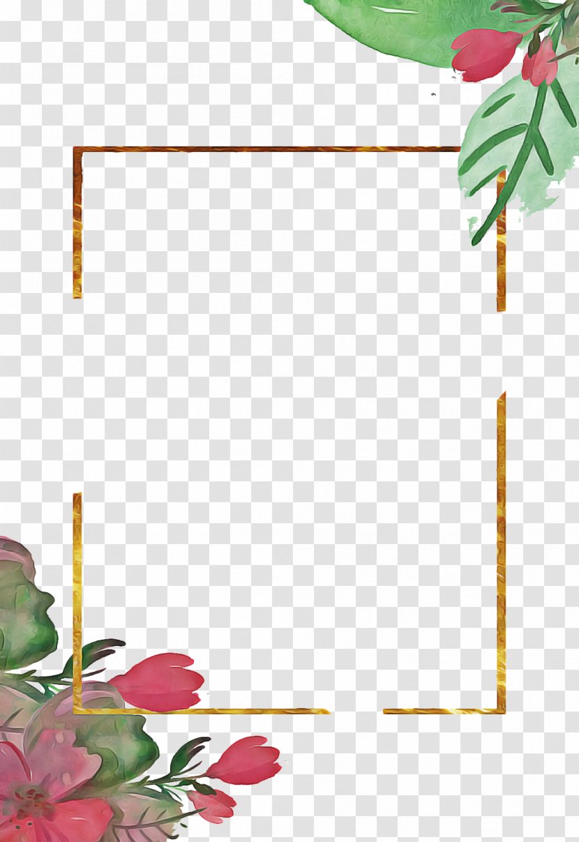 Flower Background Frame - Rose - Rectangle Picture Transparent PNG
