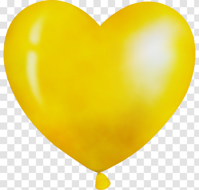 Balloon Yellow Heart Party Supply Transparent PNG