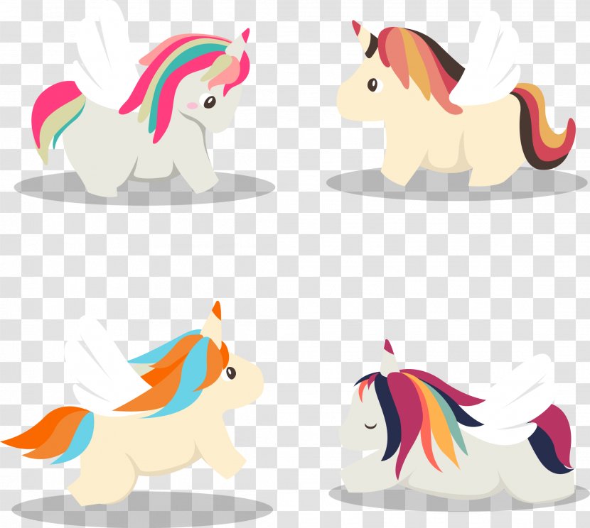 Horse Unicorn Euclidean Vector Pegasus Drawing - Painted Transparent PNG