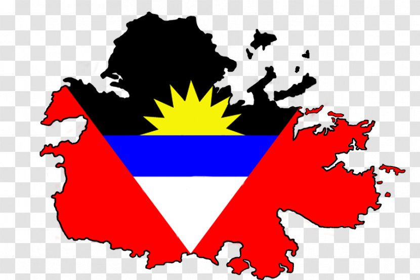 Flag Of Antigua And Barbuda Map - Blank Transparent PNG