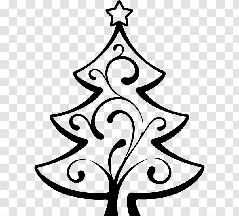 Christmas Tree - Ornament - Line Art Transparent PNG