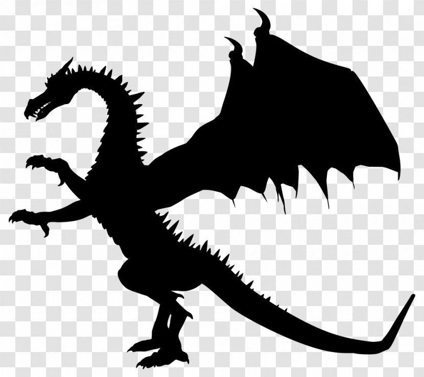 Dragon Silhouette Drawing Clip Art - Velociraptor Transparent PNG