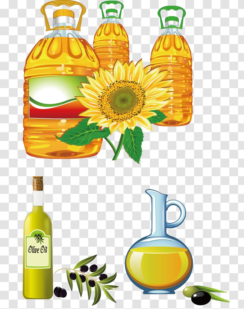 Sunflower Oil Cooking Clip Art - Vector Transparent PNG
