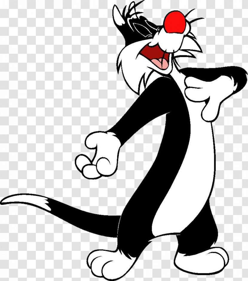 Sylvester Tweety Pepxc3xa9 Le Pew Penelope Pussycat - Watercolor - Black Cat's Red Nose Transparent PNG