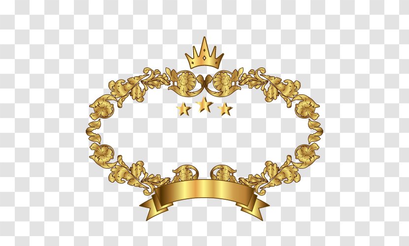 Gold Crown Decorated Frame - Jewellery Transparent PNG