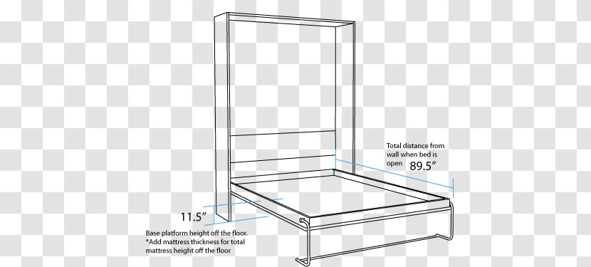 Table Murphy Bed Size Mattress - Furniture Transparent PNG