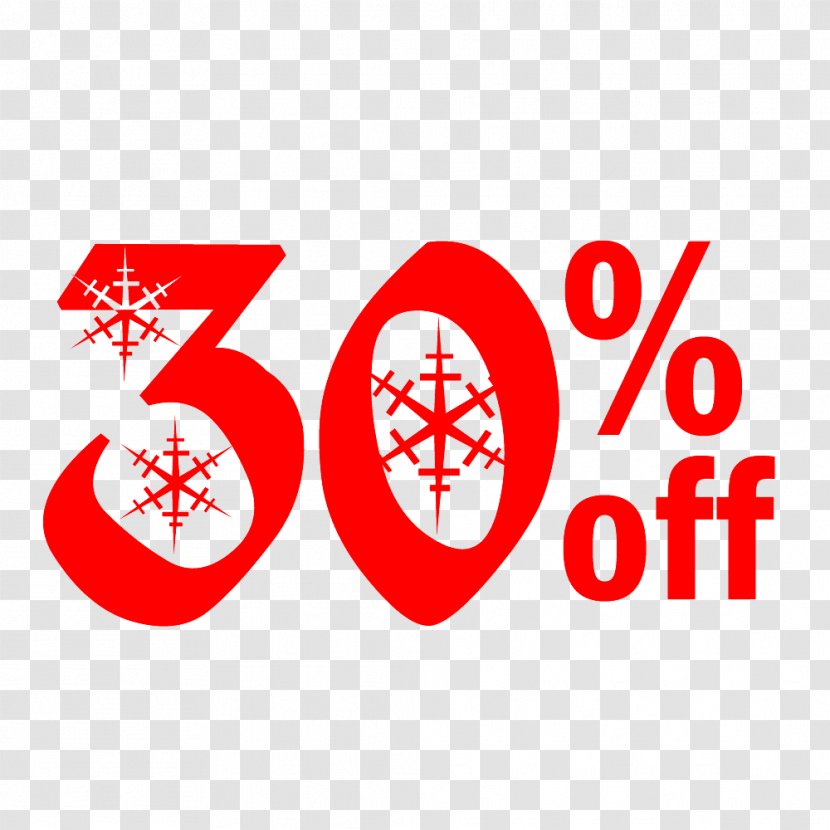 Snow Christmas Sale 30% Off Discount Tag. - Orlando - Publication Transparent PNG