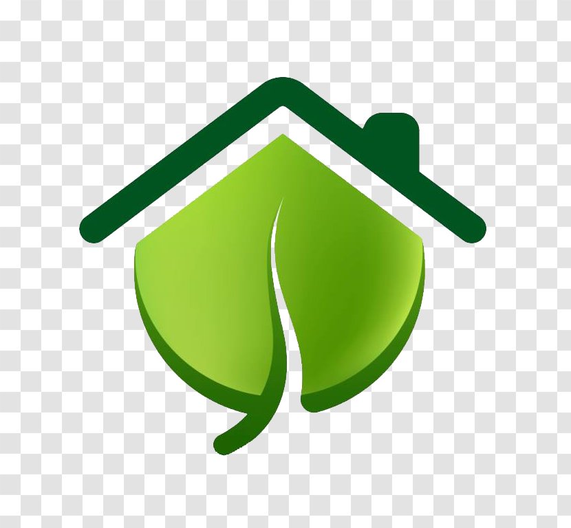 Logo House Building Home Construction Sustainable Architecture - Green - Plant Symbol Transparent PNG