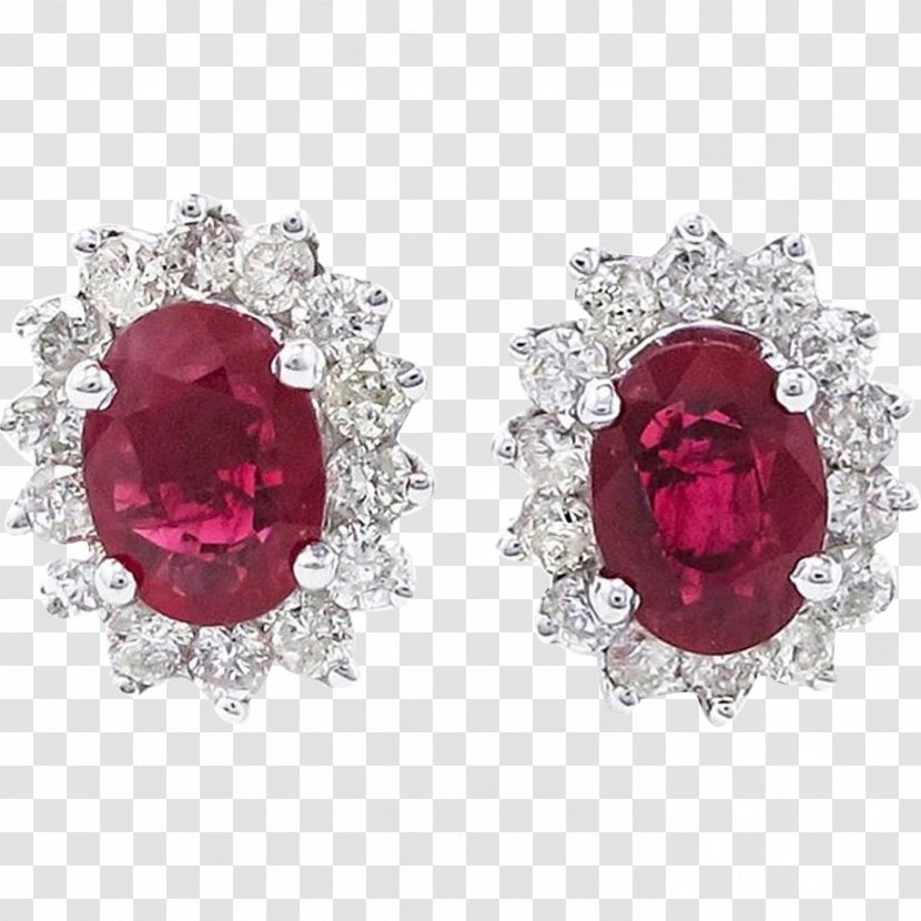 Earring Ruby Jewellery Gemstone Diamond Cut - Colored Gold - Glittering Transparent PNG