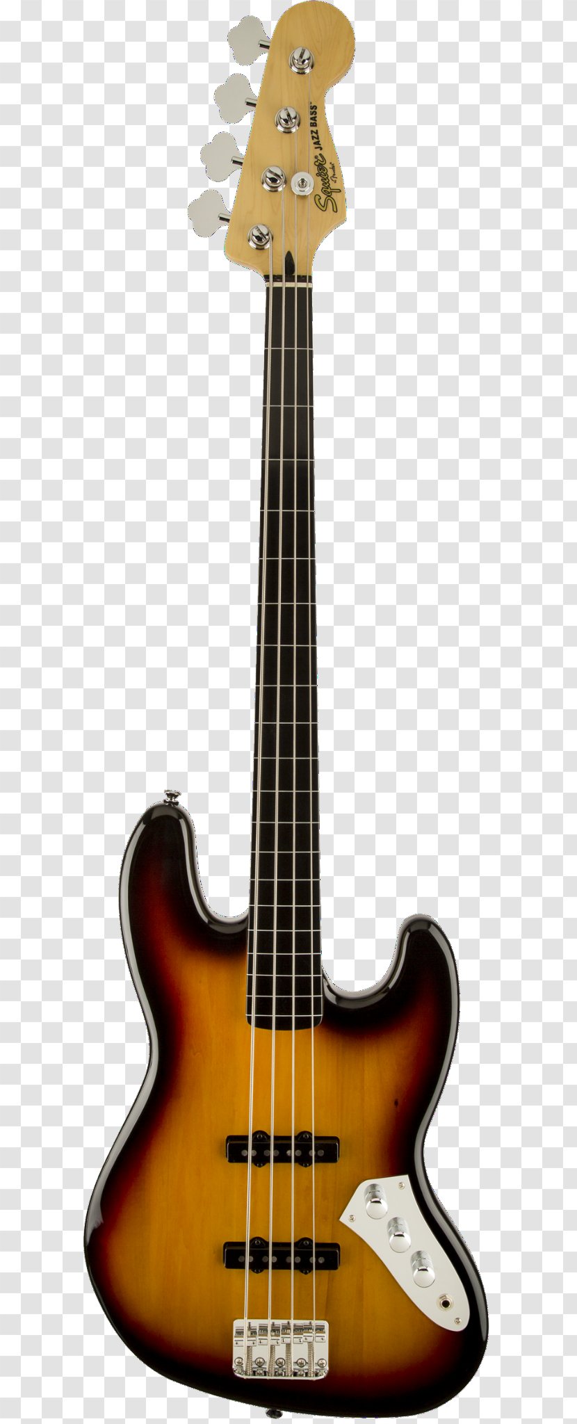 Fender Musical Instruments Corporation Jazz Bass Guitar Sunburst Squier Vintage Modified Fretless - American Professional - Electric Players Poster Transparent PNG