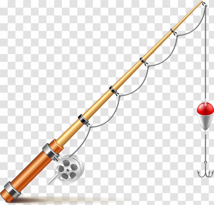 Fishing Rod Euclidean Vector Illustration - Material - Painted Transparent PNG