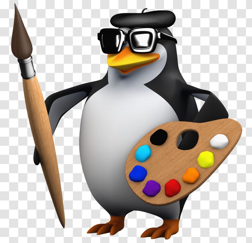 Penguin 3D Computer Graphics Image Clip Art Royalty-free - Paintbrush Transparent PNG