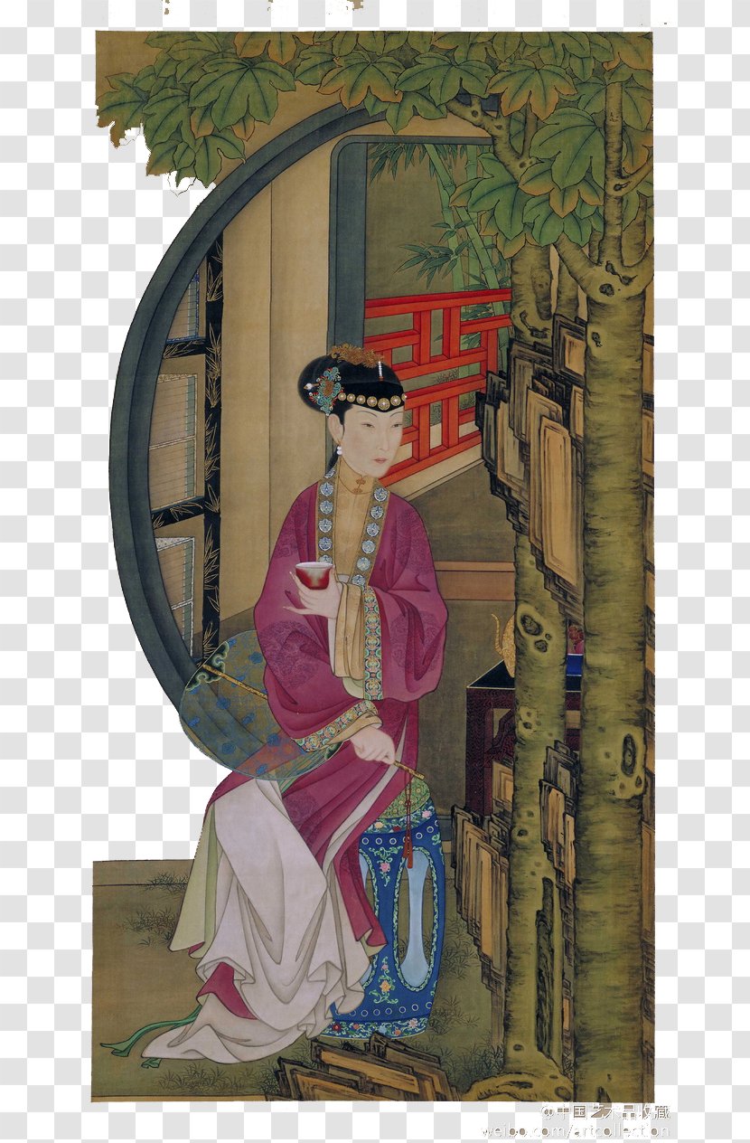 The Quest For Gentility In China: Negotiations Beyond Gender And Class Qing Dynasty Painting Chinese Art - Antique Parasol Tree Beauty Creative Transparent PNG