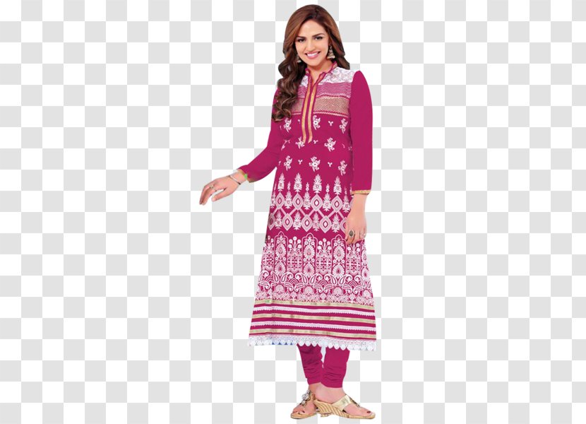 Pink M Sleeve Dress Neck - Shalwar Kameez Transparent PNG